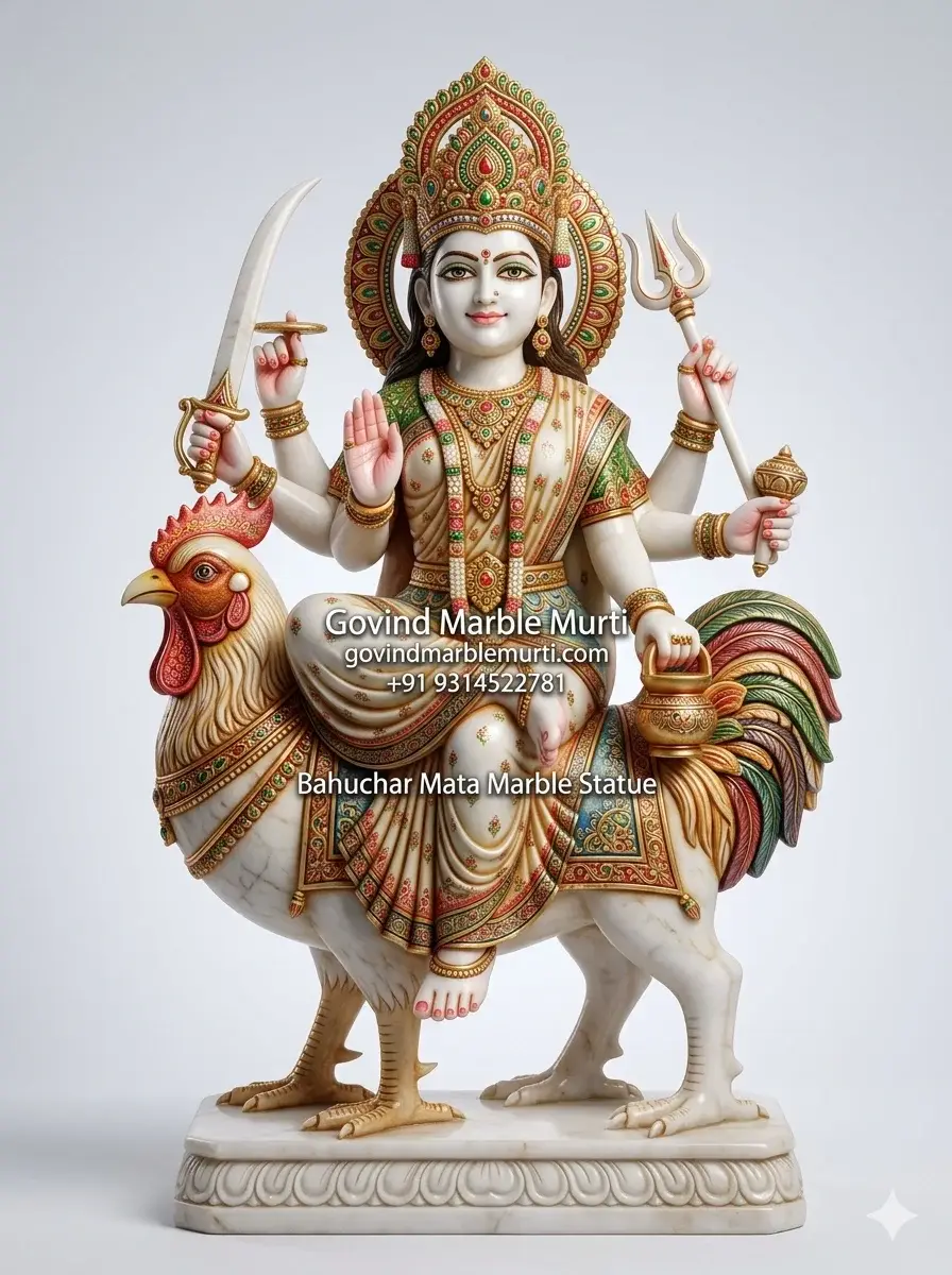 Bahuchar Mata Marble Statue