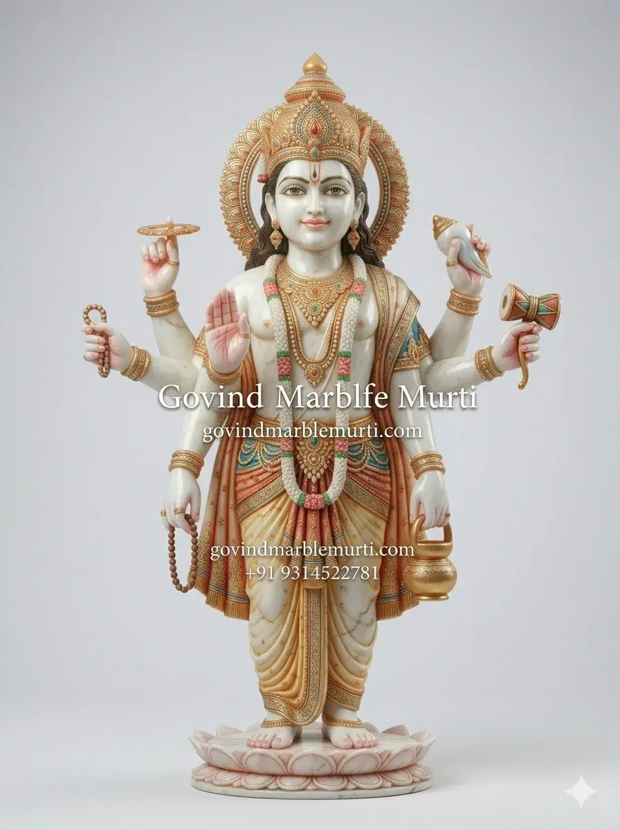 Ek Mukhi Dattatreya Marble Statue