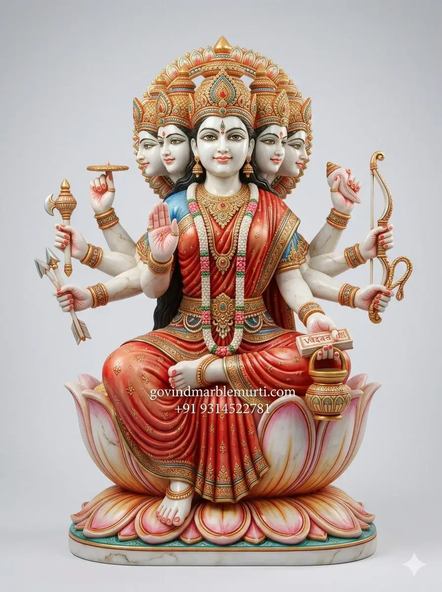 Gayatri Mata Marble Statue