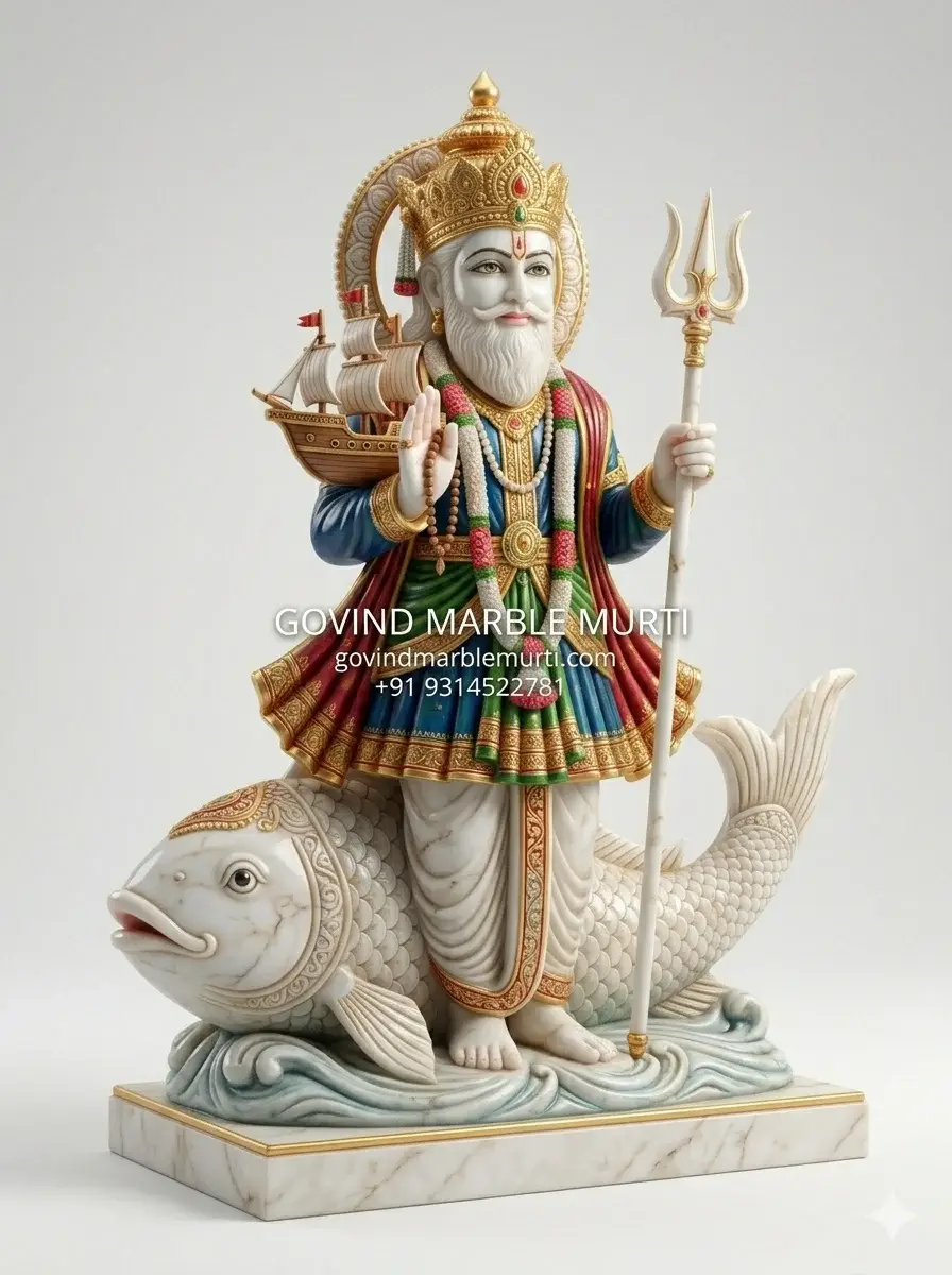Jhulelal Ji Marble Statue