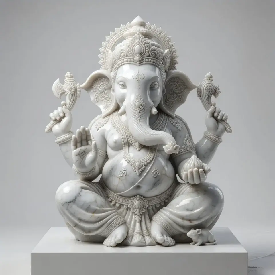 Lord Ganesha Marble Murti
