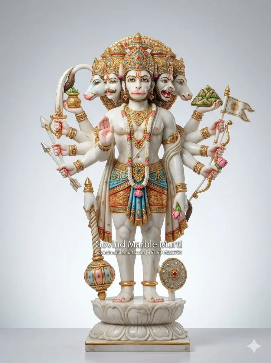 Panchmukhi Hanuman Marble Statue