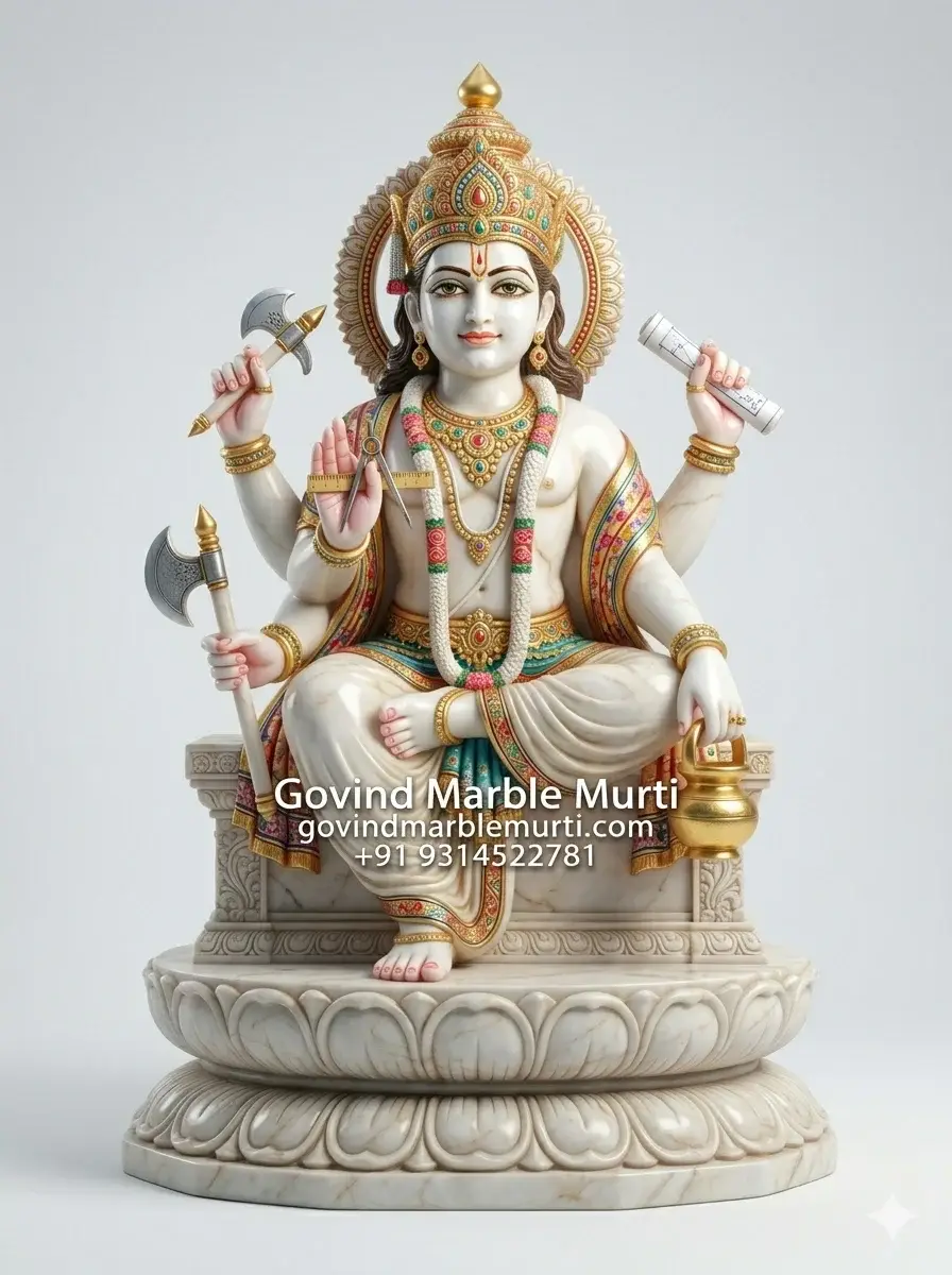 Vishwakarma Ji Marble Statue