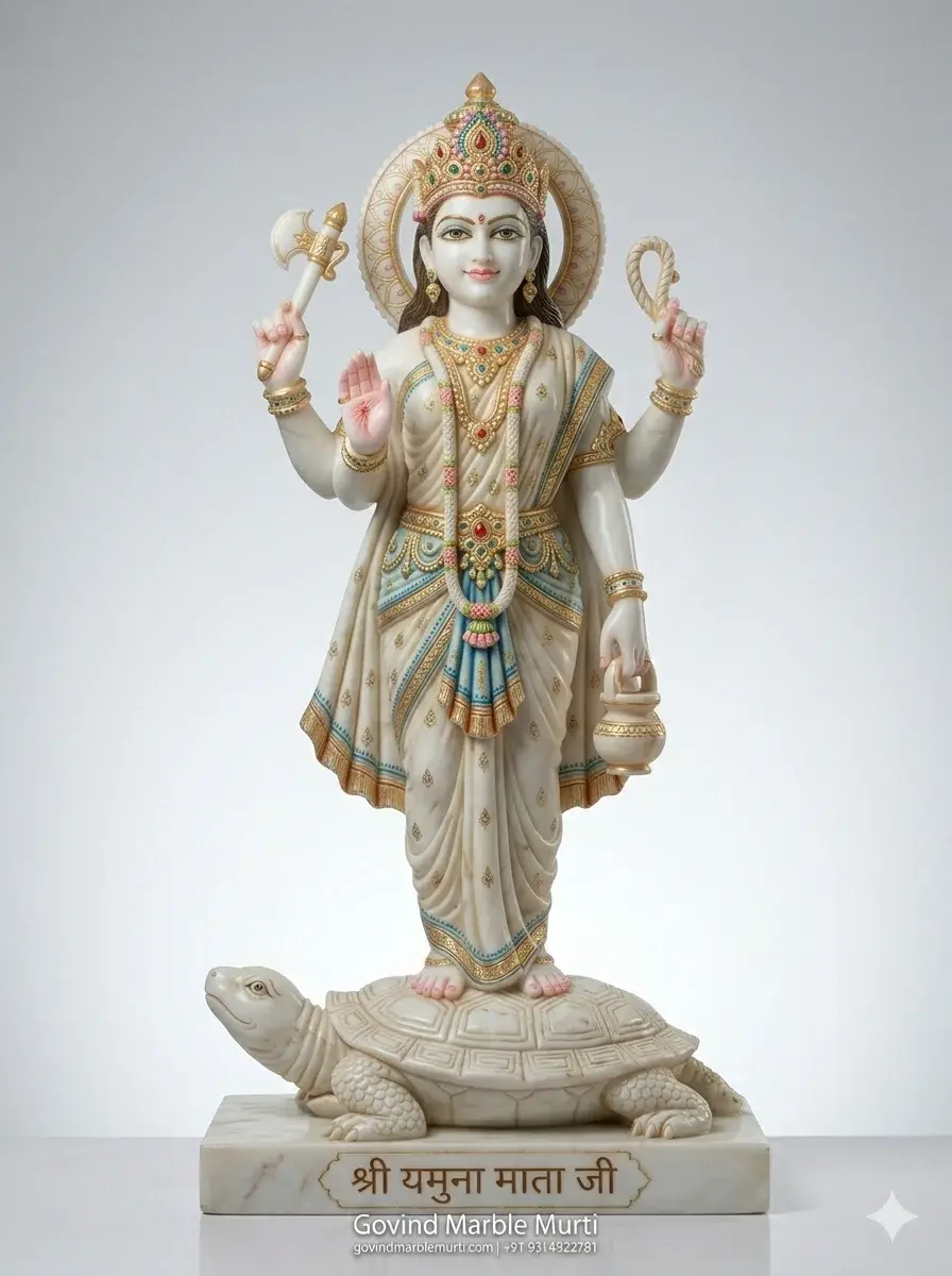 Yamuna Mata Marble Statue