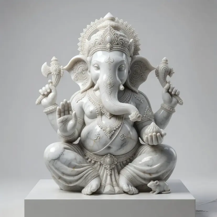 Lord Ganesha Marble Murti