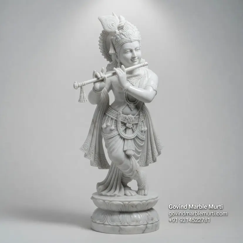 Lord Krishna Marble Statue