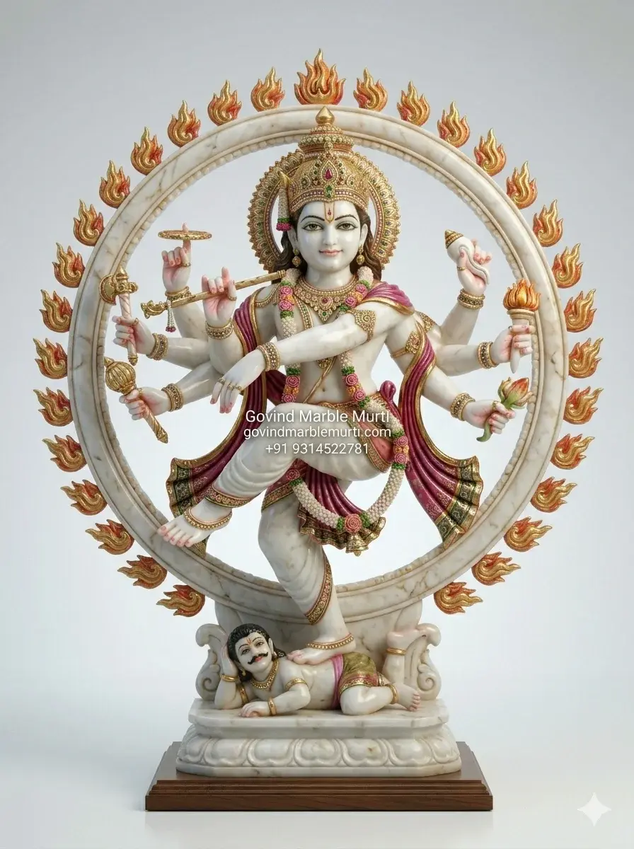 Natraj Krishna Marble Statue