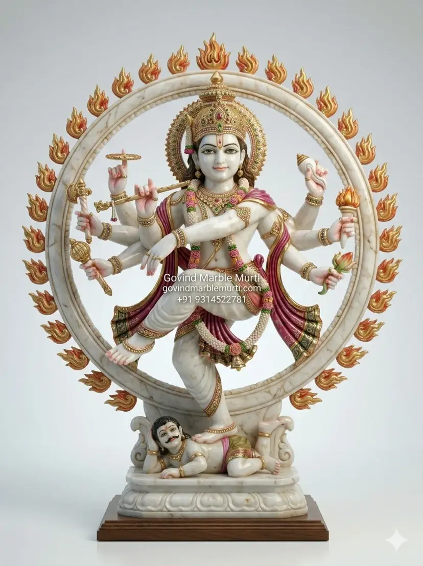 Natraj Krishna Marble Statue