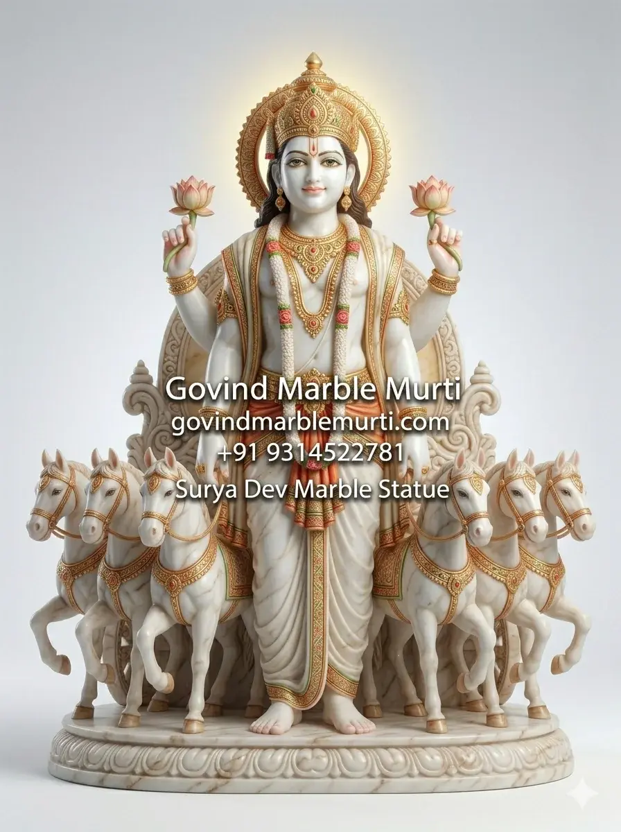 Surya Dev Marble Murti