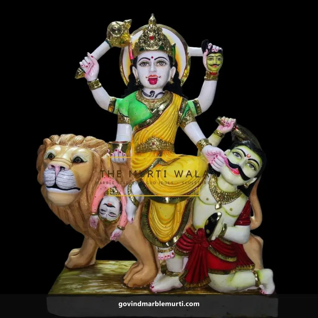 Baglamukhi Mata Marble Statue