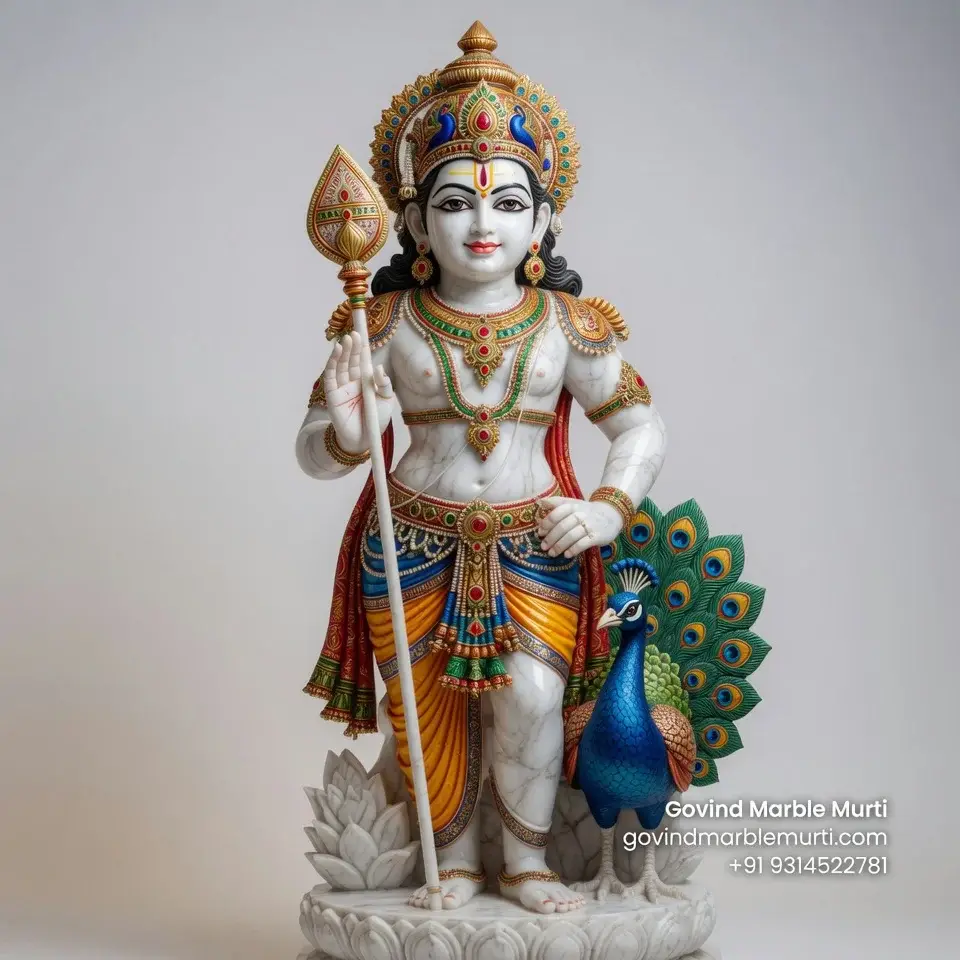 Murugan Marble Statue