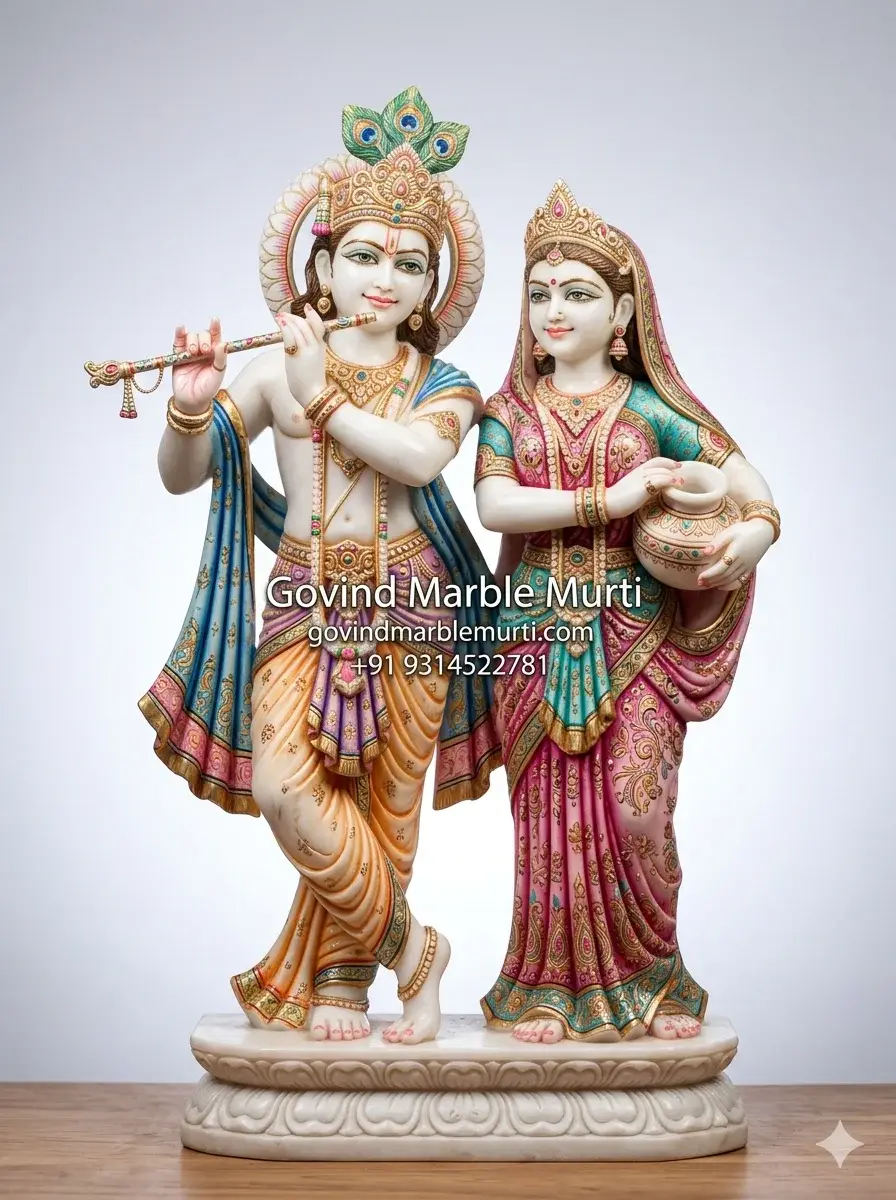 Radha Krishna Marble Murti